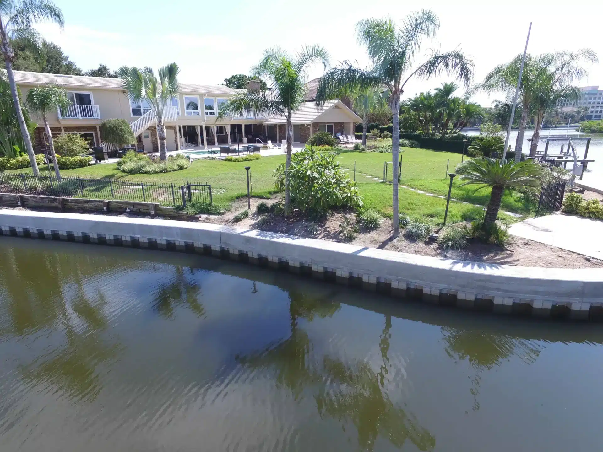 vinyl seawall in front of florida home