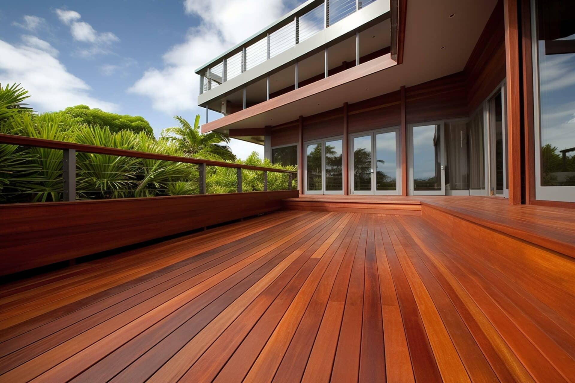 tropical hardwood deck