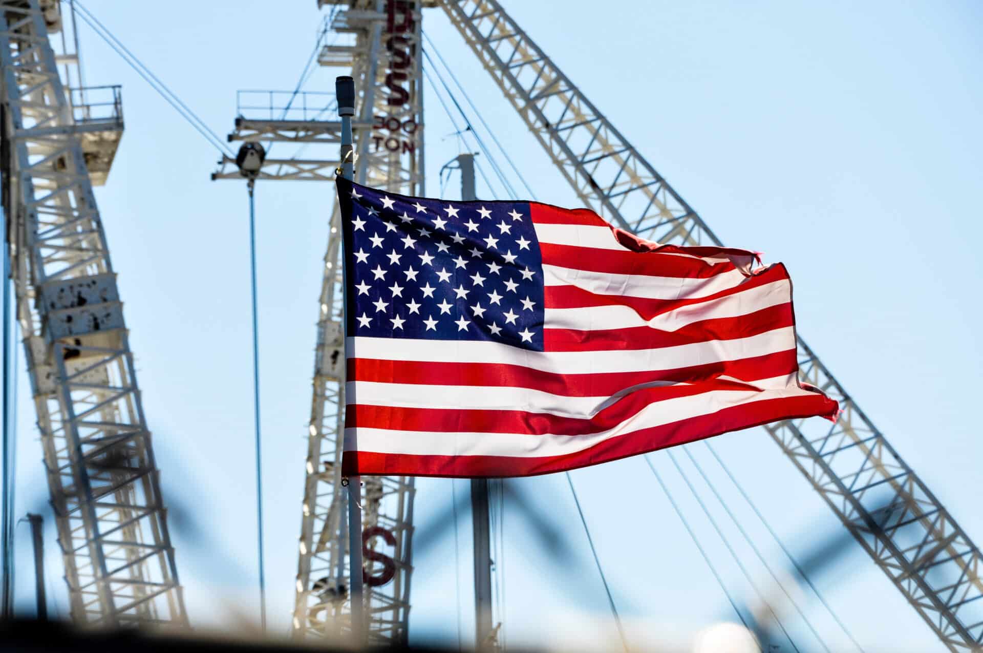 Lumber imported from USA shown by USA Flag